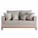Sofá 2 Lugares Decorativo 1,60cm Beni Base Madeira Linho Bege - Montanaris Decor