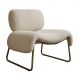 Poltrona Decorativa Versatil Calm Super Boucle Pés em Metal Off White