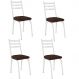 Kit 4 Cadeiras para Cozinha Tubular D-13 Nara de Aço Branco/Imbuia