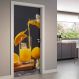 Adesivo de Porta Suco de Laranja com Laranjas Fatiadas-83X210Cm