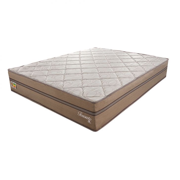 Colchão Queen Toronto Molas Ensacadas (28x158x198) Creme E Marrom