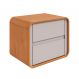 Mesa de Cabeceira Loop 2 Gavetas Amêndoa e Off White