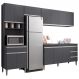 Cozinha Modulada 4 Peças Balcão sem Tampo 160cm Andréia Cinza - AJL Móveis