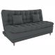 Sofa Cama 2 Lugares 185 cm Duda Veludo Light B250 Cinza Milani Store