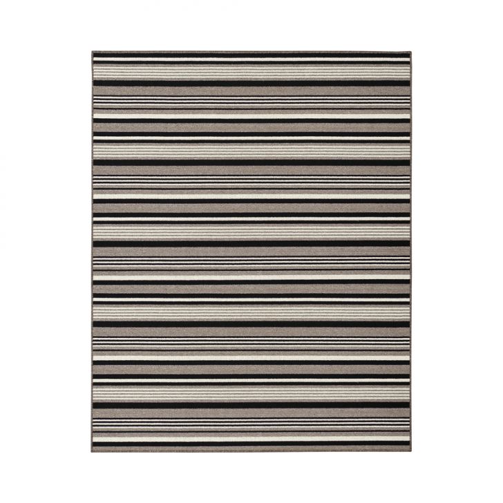 Tapete Aruba Orla Retangular Polipropileno (200x250) Preto e Cinza