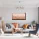 Quadro Horizonte Orange Mountain 86x43 Caixa Preto