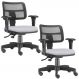 Kit 02 Cadeiras Giratórias Zip L02 Executiva Ergonômica Escritório Couro Sintético Branco - Lyam Decor