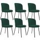 Kit 6 Cadeiras Sala de Jantar Estofada Gavi L02 Suede Verde Musgo - Lyam Decor