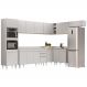 Armário de Cozinha Modulada de Canto 8 Peças CP08 Balcão com Tampo Branco - Lumil