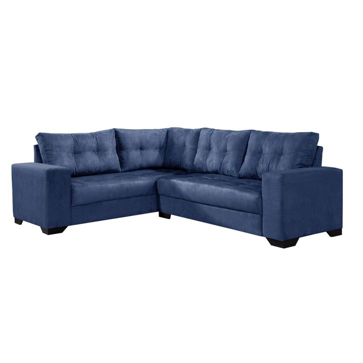 Image of Sofá De Canto 5 Lugares Bia Suede Azul Marinho PLA-IM730UP83ENSMOB