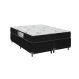 Cama Box Queen Bipartido + Colchão D33 One Face - 56x158x198cm - Suede Preto