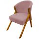 Poltrona Decorativa Para Sala Recepção You Bouclé Premium Rosê Braça Amadeirada