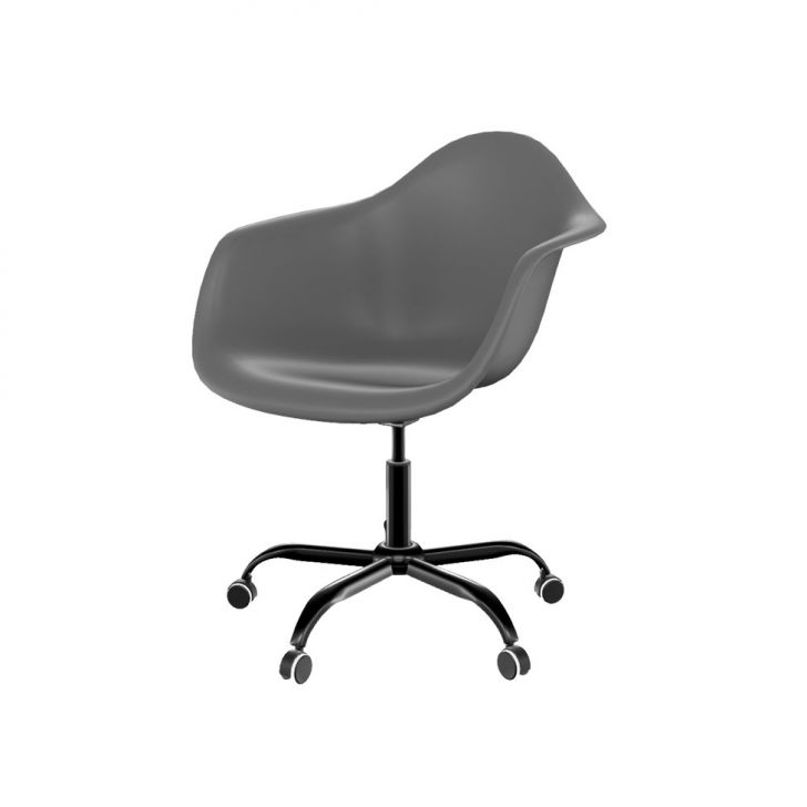 Cadeira Eames Arm Office Konkret e Preta