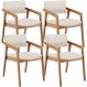 Kit 04 Cadeiras Para Sala de Jantar Estar Living Giorgia L02 Linho Cru - Lyam Decor