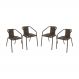 Kit 4 Cadeiras de Jardim Junco Sintético Multimóveis CR8009 Café Mesclado