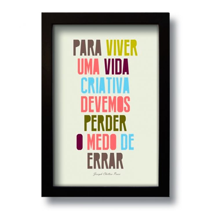 Quadro Decorativo Frase Motivacional Viver  33x43 cm