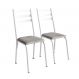 Conjunto com 2 Cadeiras Peters Revestimento Sintético Grafiato e Branco