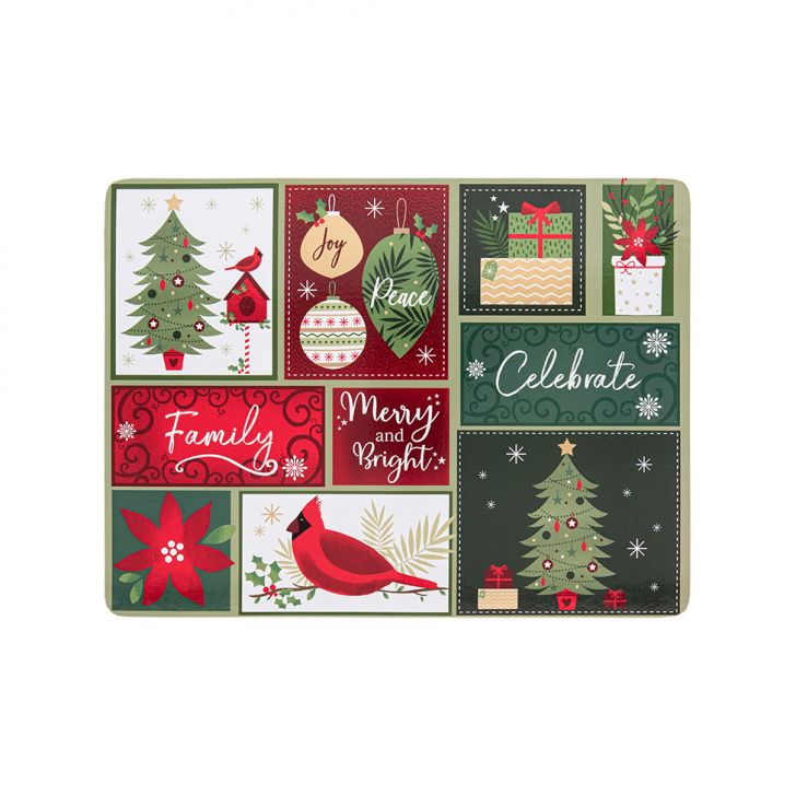 Jogo Americano Retangular Celebrate Verde e Vermelho