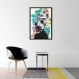 Quadro Mulher Negra Cores 86x60 Caixa Preto