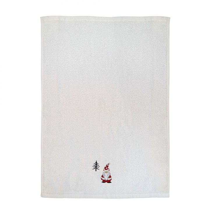 Toalha Natalina Papai Noel Branca