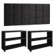 Kit Sapateira Compacta Assento Banquinho Quarto Preto Cabeceira Cama Box King Size 1,95 Suede - Lojas RPM