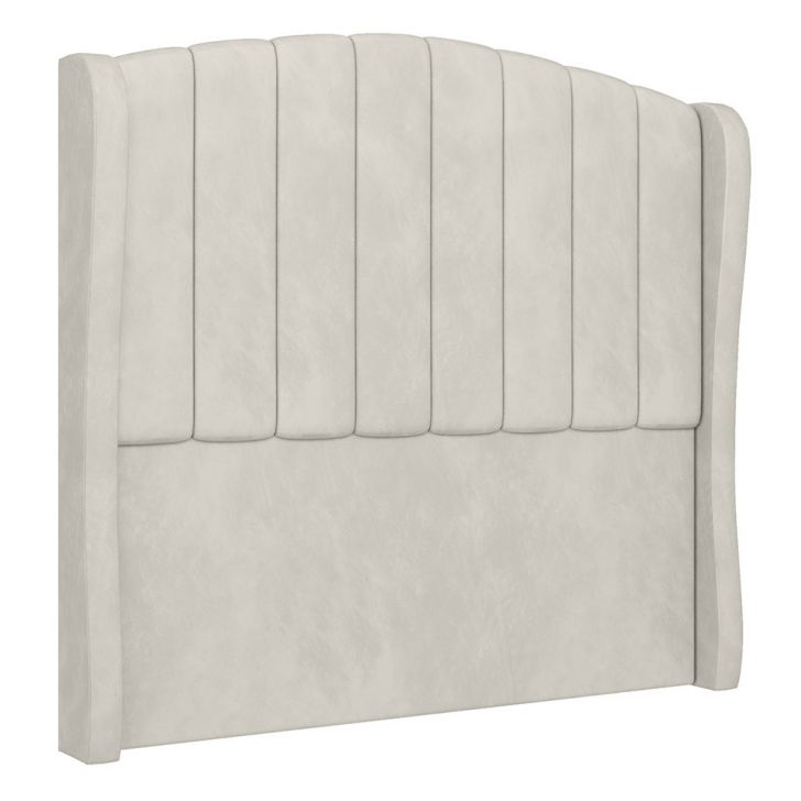 Cabeceira Casal Cama Box 140cm Glenda Z04 Veludo Bege - Mpozenato