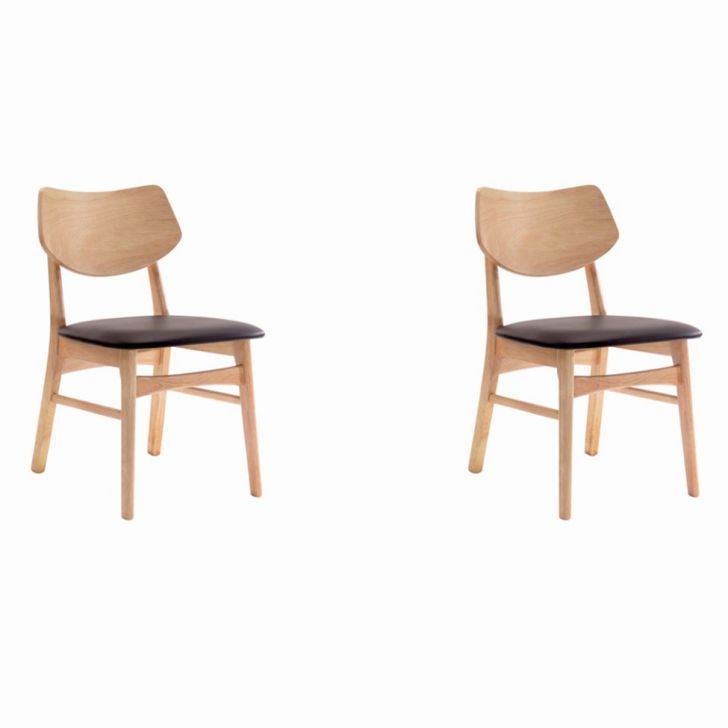 Conjunto com 2 Cadeiras Edna Café e Natural