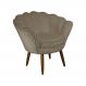 Poltrona Decorativa Pétala Pés Palito Suede Capuccino - DS Estofados
