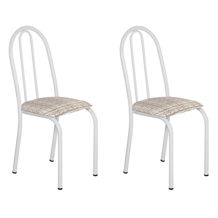 Conjunto 2 Cadeiras Éos Branco e Rattan