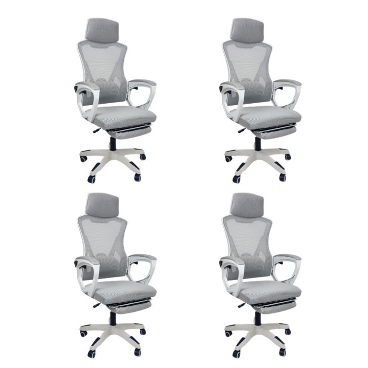 Kit 4 Cadeiras de Escritório Presidente Executiva Oficial Supreme Cinza
