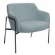 Poltrona Decorativa Jade Base Aço Preto Bouclé Azul Claro - Nexta Casa