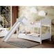 Beliche Ayla Branco com Escorregador Colchões e 2 Luminárias Sonhos de Luz