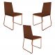Kit 3 Cadeiras de Jantar Estofada Lille Base Bronze Veludo Terracota - Montanaris Decor