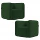 Poltrona para Sala de Estar Decorativa Kit com 2 Maggie Z08 Veludo Verde - Mpozenato