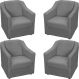 Kit 4 Poltronas Decorativas Para Sala Mila Suede Cinza Pé De Plástico - Clique E Decore