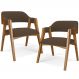 Kit 02 Cadeiras Para Sala de Jantar e Estar Living Estofada Suran L02 Suede Marrom - Lyam