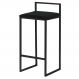 Banqueta Decorativa Selena Base Preta Veludo Preto G41 - Gran Belo