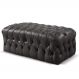 Puff Duque Chesterfield - Couro Ecológico Preto