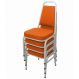 Kit com 4 Cadeiras Empilháveis Linha Hotel Plus Laranja