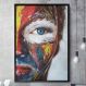 Quadro Decorativo Rosto de Mulher Pintura Colorida-24x34Cm