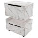 Kit Balcão e Gabinete de Banheiro 1 Porta 1 Gaveta e Rodízio Mármore Branco