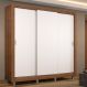 Guarda Roupa Casal Madesa Mônaco 3 Portas de Correr com Pés - Rustic/Branco