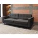 Sofá 3 Lugares Pé Palito Living Linho Cotton Grafite 180 cm