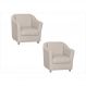 Combo 02 Poltronas Decorativa Para Escritório E Sala De Estar Tilla Tecido Napa Branco - DS Estofados
