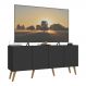 Rack Retrô para TV até 50 Polegadas com 4 Portas Multimóveis MP1071 Preto/Natural