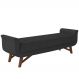 Puff Recamier Decorativo com Pés em Madeira 160 cm Itália P05 Veludo Preto - Lyam