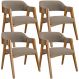 Kit 04 Cadeiras Para Sala de Jantar e Estar Living Estofada Suran L02 Bouclê Bege - Lyam