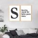 Quadro Letra S Frase Sorria 142x100 2-100x70 Caixa Marfim