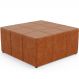 Puff Decorativo Para Sala de Estar Quadrado Milano 90x90cm W01 Couríssimo Camel - Lyam Decor
