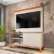 Rack com Painel Extensível até 65 Polegadas Mondrian 1 Porta Off White e Freijó